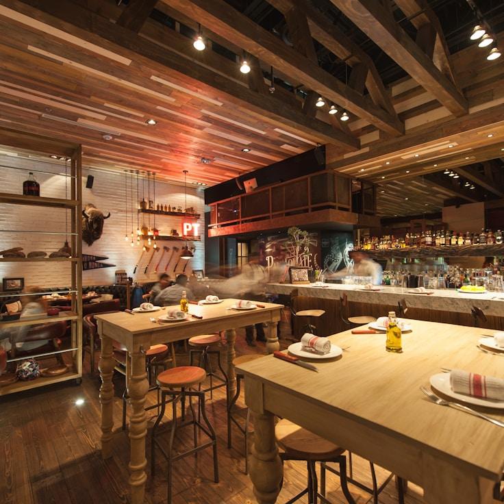 Restaurant interior with private family seating